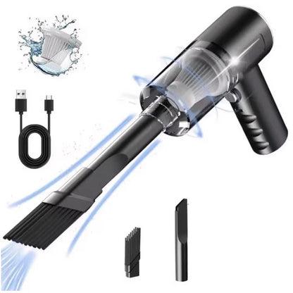 Voltpeak Mini Vac with brush and crevice nozzles and USB-C cable